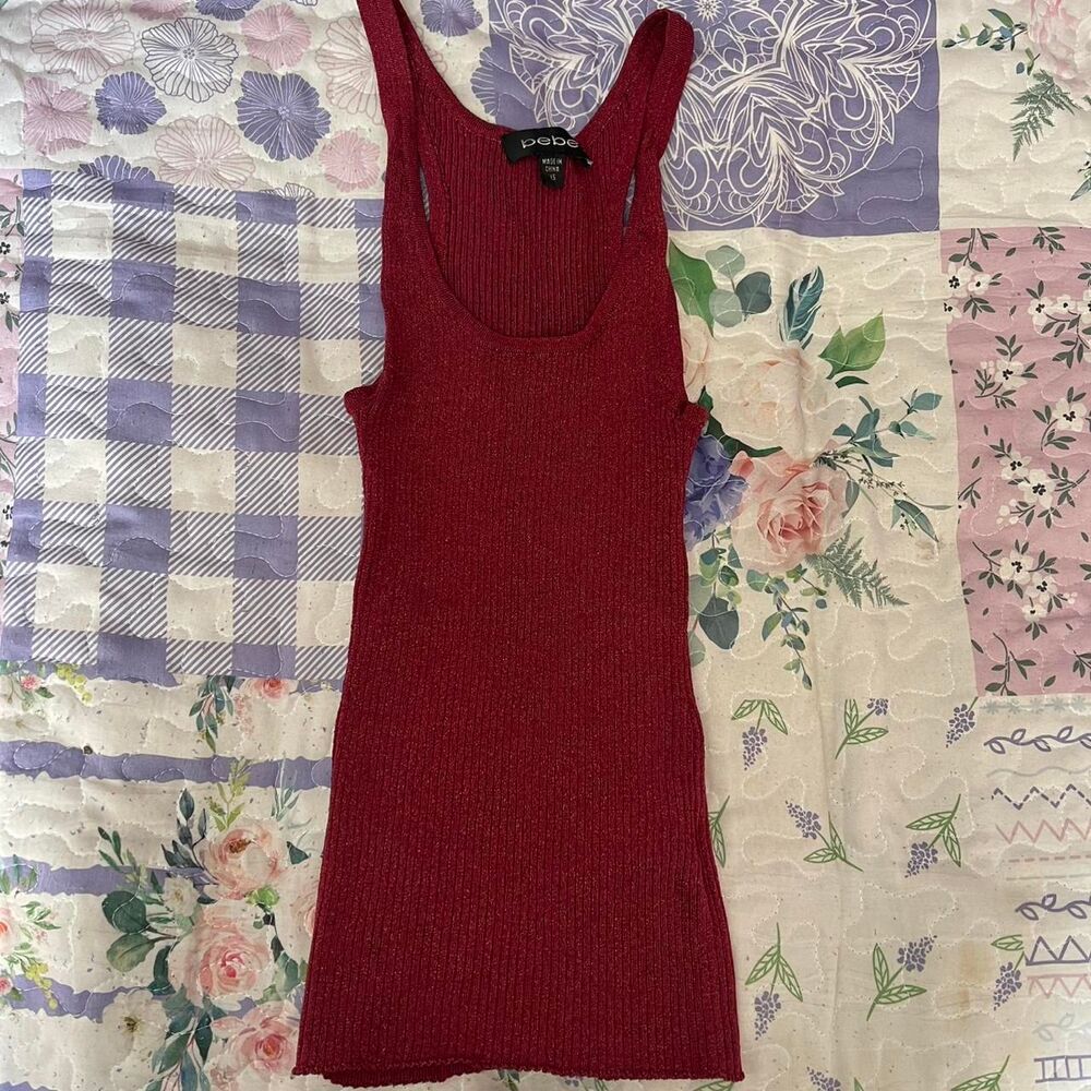 Bebe Women's Burgundy and Red Vest